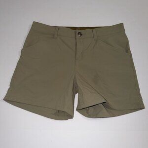 Patagonia Borderless Shorts Women’s 6 Mid Rise Khaki Nylon Quick Dry Hiking